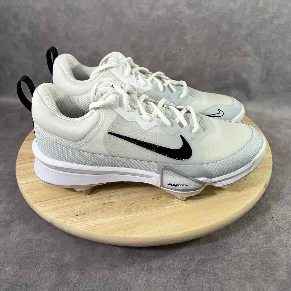 Nike Baseball Cleats Force Zoom Trout 9 Pro Mens 8 Platinum Baseball Shoes
